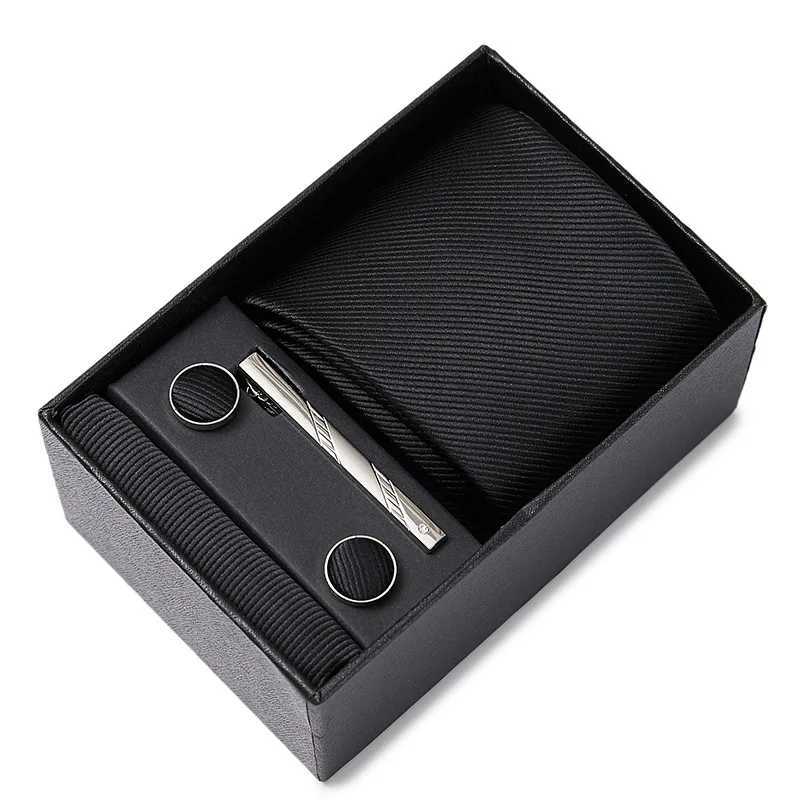 Mens Accessories Mens Tie Five Piece Set Formal Set Professional Color Fashion Business 8cm Stripe Wedding Gro Gift Box Y240925