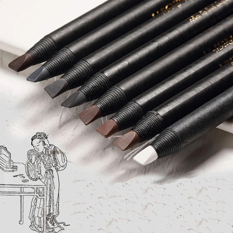 5PCS Haozhuang Eyebrow Pencil Brown Wholesale Cosmetic Pencil Natural Waterproof Long-Lasting Tattoo Brush Makeup Set Beauty 250222
