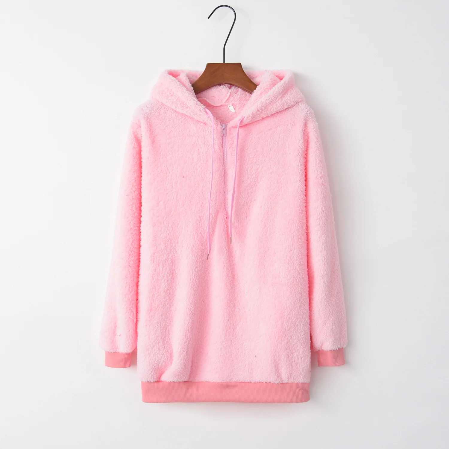 Hoodies Women Warm Hot Style Pure Color Long Sleeve fleece womens Fleece Woollen sweatershirts Clothing YSY010X241016