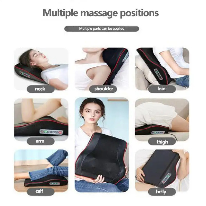 Multifunction Massage Pillow Neck Shoulder Back Electric Healthy Home Car Shiatsu Massager 240919