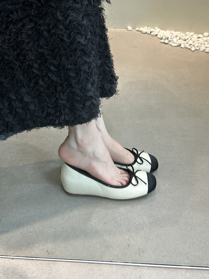 Internal height increase of 5CM gentle evening shoes French silver ballet single shoes women's shoes thick sole height increase soft sole grandmo