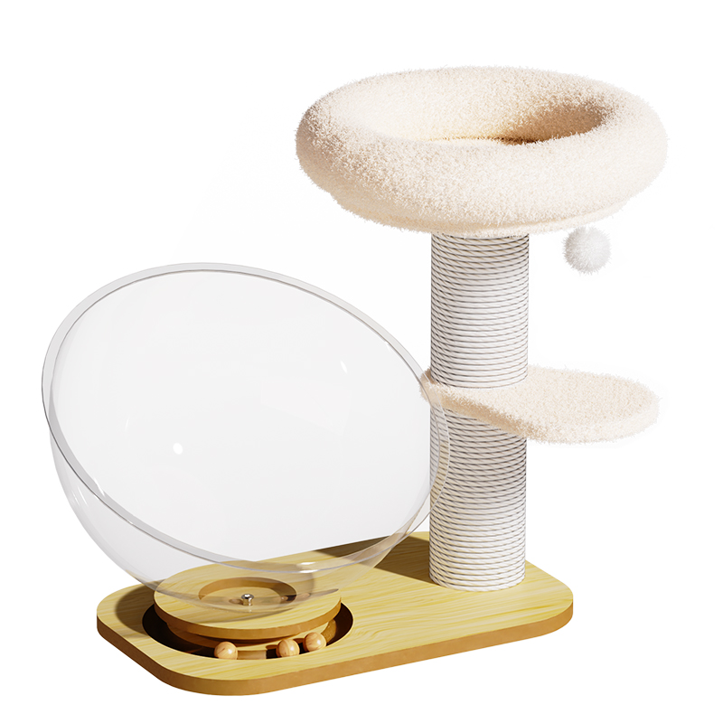 Animal Rescue Donation Real Wood Spinner Play and Rest Combo - Mint Space Capsule XXL Kitty Basket