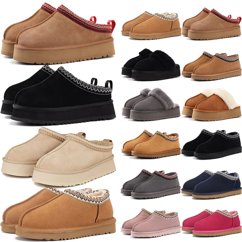 Australia Designer Boots for Men Women Tasman Tazz Mini Platform Booties Winter Snow Slippers Fur Slides Ankle Short Bow Khaki Black Womens Boot Outdoor Shoes
