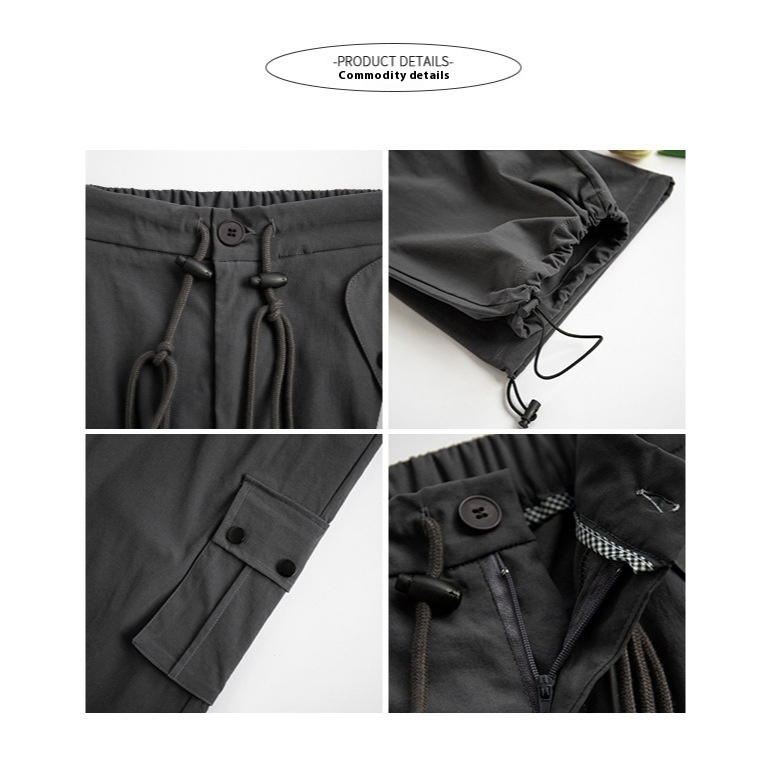 American workwear for women in spring, autumn, and summer 2024, new high waisted, sagging, loose straight leg, casual wide leg sports pants