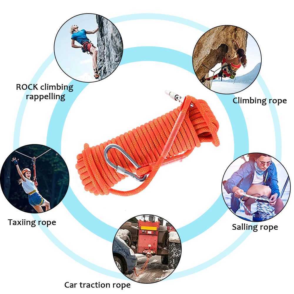 10mm 30M Professional Climbing Rope Outdoor Hiking High Strength Safety Rope Survival Equipment Tent Accessories CL240926