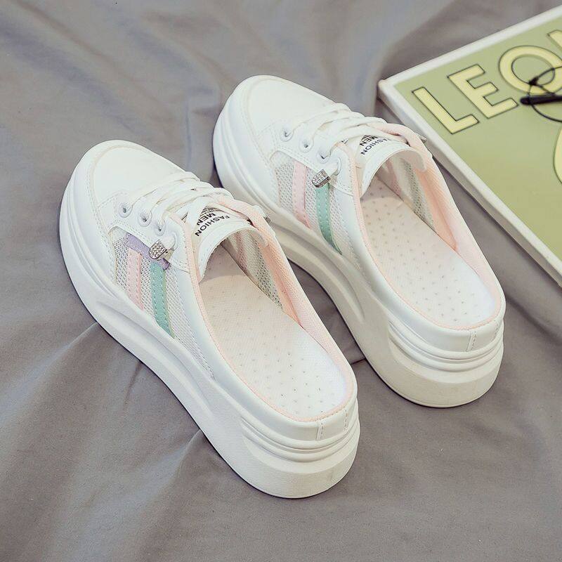 2024 New Designer Double Color Lace Platform Women's Girls' Walking Casual Shoes