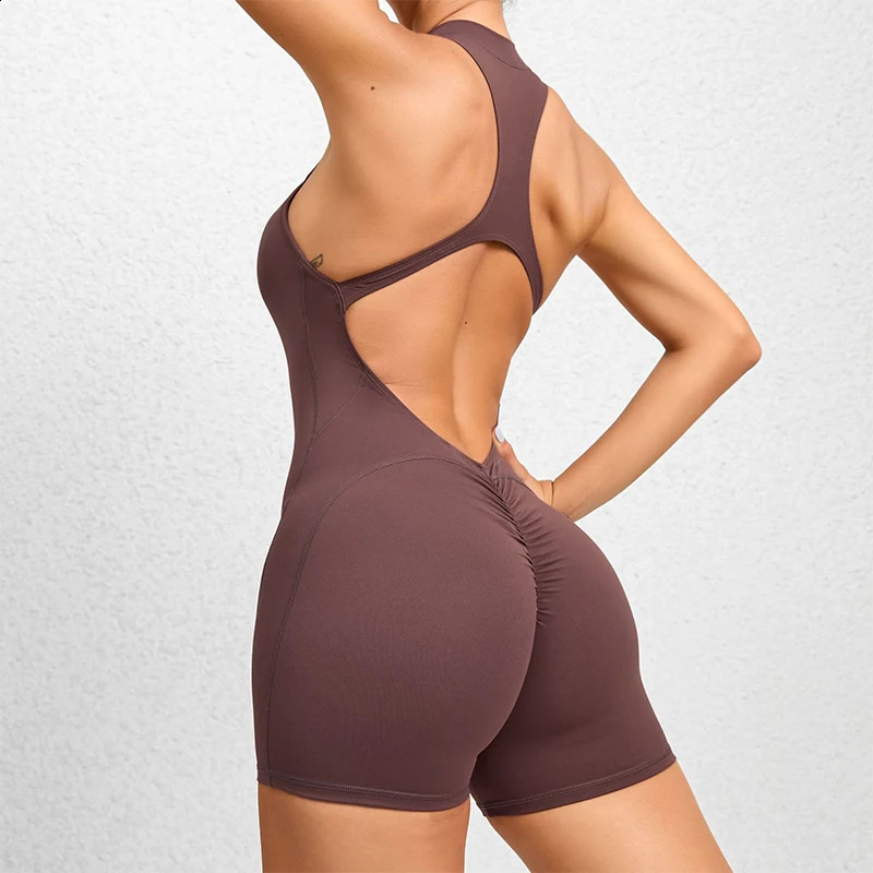 Short Sports Jumpsuit Sleeveless Gym Set Women Yoga Clothes Rompers Workout One-piece Suit Female Outdoor Recreation Bodysuits 240914