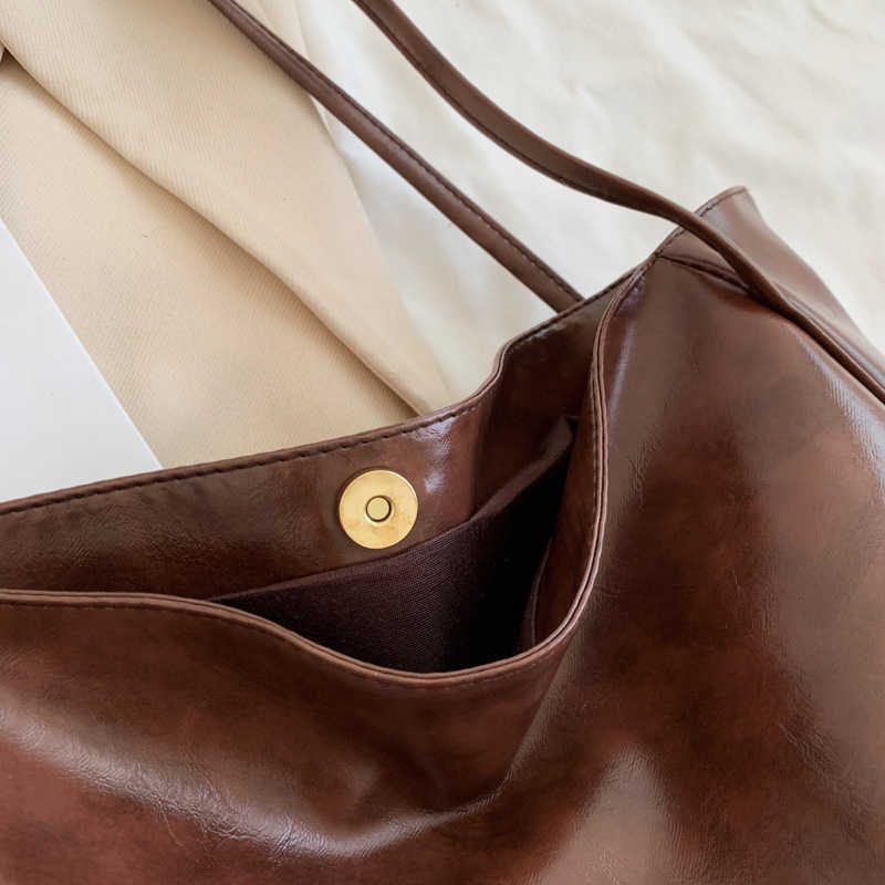CMM Tote Bag Womens Bag New Autumn and Winter Japan and South Korea Large Capacity Soft Leather Shoulder Bag Leisure Portable Bucket Bag