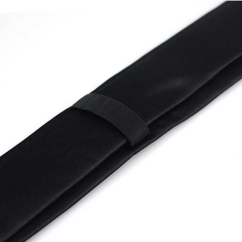 New Classic Black Ties for Men Silk Mens Neckties for Wedding Party Business Adt Neck Tie 3 Sizes Casual Solid Tie X250407