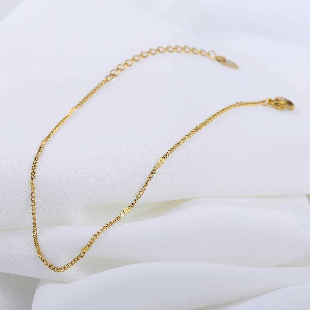 Stainless steel delicate womens anklet gold chain anklet bracelet do not fade on the legs W240926