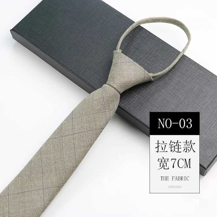 Classic British style pure cotton self-adhesive tie and zipper tie suitable for mens business wedding party set accessories Y240925