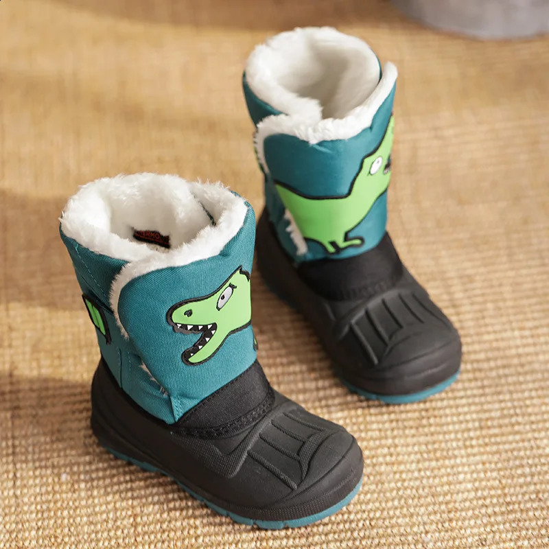 Preschool boys and girls winter warm shoes anti slip boots high top comfortable waterproof childrens cushioned 240925