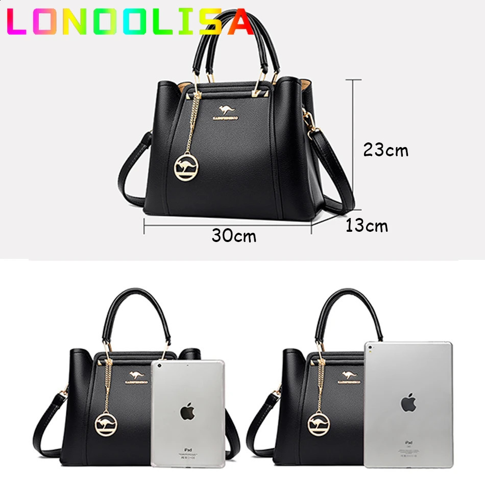 soft leather handbag for women er 3-layer shoulder cross body Sac womens large capacity shopping messenger handbag 240923