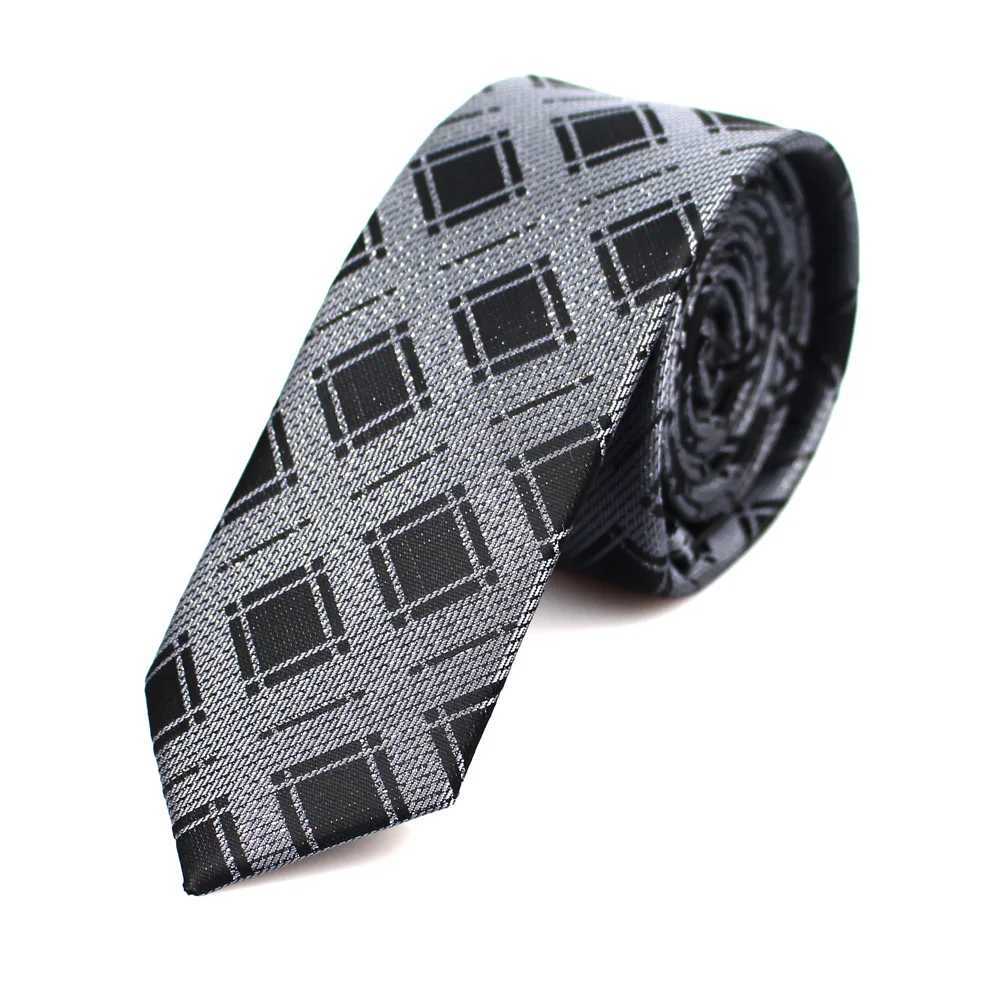 New mens casual slim tie classic Polter Woven Party Neckties fashionable flat mens tie for wedding business M tie Y240925