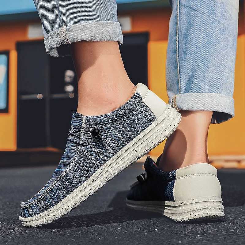 Brand Men Casual Shoes Fashion Denim Canvas Shoes Breathable Men Walking Flat Shoes Outdoor Large Size Light Mens Shoes Loafers M240925