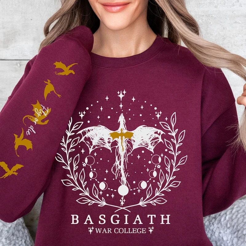 Fourth Wing Sportswear Basgiath War College Sportswear Womens Graphic Hoodie Rider Quadrant Fantasy Reader Bookish Pullover Top 240926