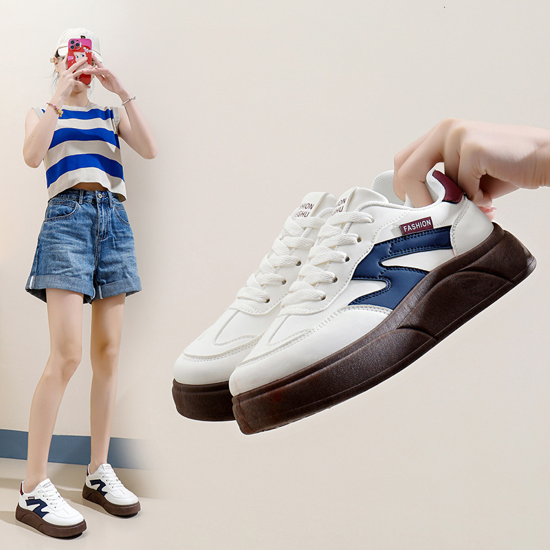 White Shoes for Women 2024 New Autumn Student Korean Edition Versatile Casual Ins Trendy Shoes Thick soled Fashion Board Shoes T02