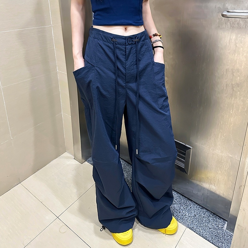 American work women's 2024 autumn new product high waist loose slimming quick drying casual sports straight wide leg pants