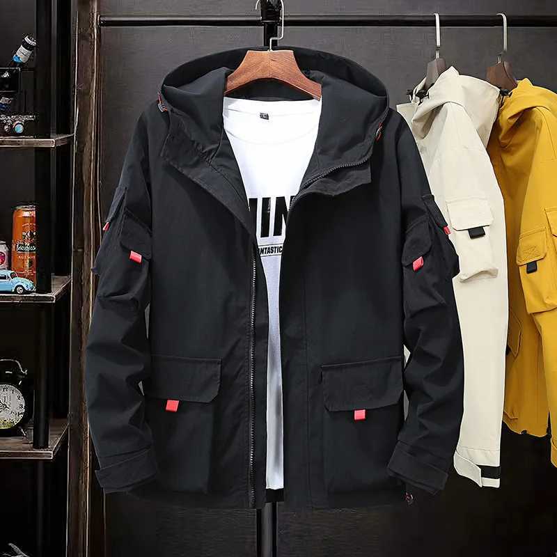 Men's Jackets Black Hoodies Men Teenager Autumn Jacket Juvenile Plus Size 6XL 7XL 8XL 9XL Mens Windbreaker Yellow Red Cargo Mens Clothes z240926