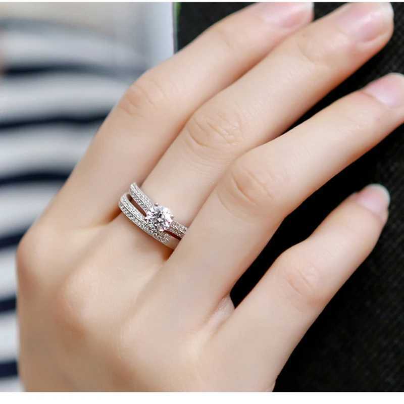 1 Pair Vintage Halo 925 Sterling Silver Wedding Ring Set For Women La Anniversary Gift Jewelry Bulk SellXJ250514