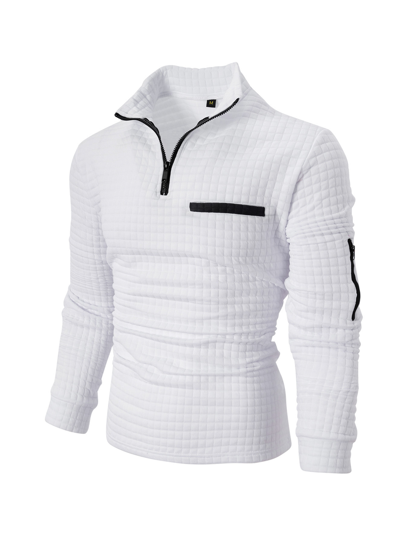 2024 Autumn New Men's Casual Polo Shirt Fashion Lapel Zipper Business Color Matching top parts wear T-shirt Outdoor Sports Such As Golf And Tenni