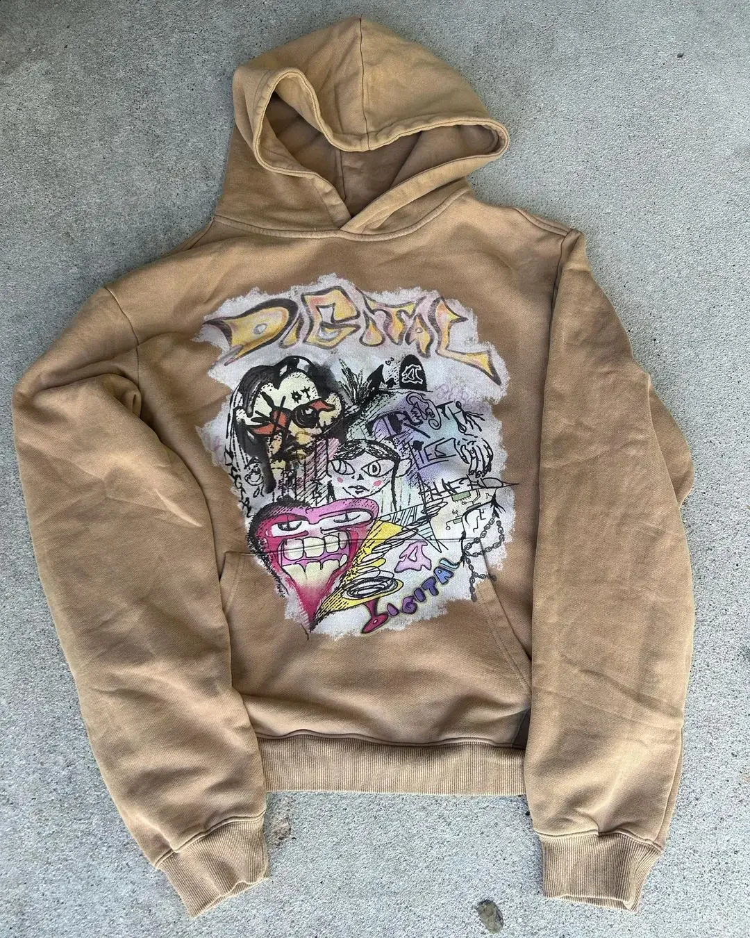 Vintage Oversized Hoodie Harajuku Printing Hoodies Women Ootd Streetwear Y2k Top Sweatshirt Tracksuit Casual Men Clothing 240923