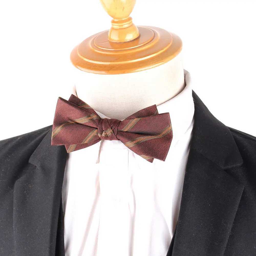 New mens tie casual striped tie mens text bow tie Adt tie Cravats jacquard party tie Y240925