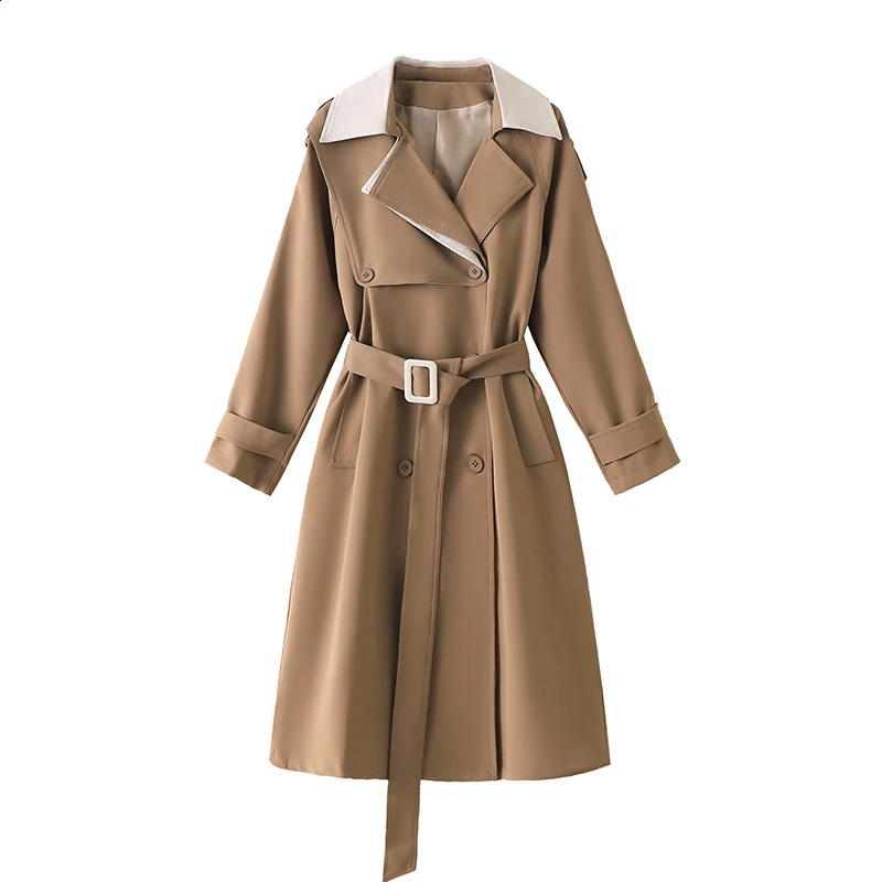Autumn and winter Plus size trench coat Korean version high-end feeling British style slimming temperament jacket 240918