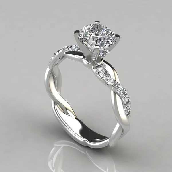 Moissanite Plated Gold Zircon Rings for Women Female Valentines Day Gift Wedding Engagement Ring Anniversary Jewelry AnillosX240926