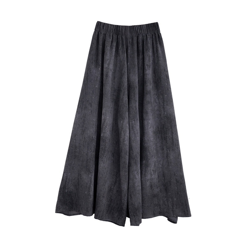 Radish Uncle Ink Tie Dyeing Yamamoto Women's Summer Thin High Waist Loose Casual Ice Silk Wide Leg Skirt Pants