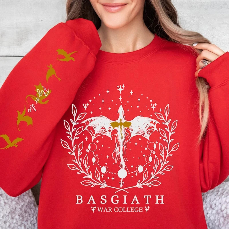 Fourth Wing Sportswear Basgiath War College Sportswear Womens Graphic Hoodie Rider Quadrant Fantasy Reader Bookish Pullover Top 240926