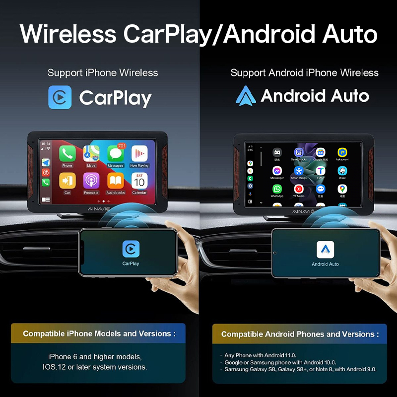 K6H Kowankit Hd-Port Carplay And Android Auto 2 In 1 Wireless Carplay Dongle Adapter For Car Radio Phone Link