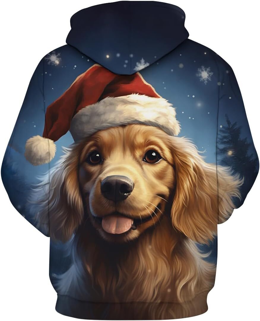 Hoodie for Mens Womens Mens Christmas Dog Hoodies Fashion 3D Printed Sweatshirts Casual Pocket Pullover Graphic Hoodies sweatshirt Pullover Long Sleev