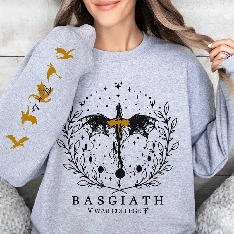 Fourth Wing Sportswear Basgiath War College Sportswear Womens Graphic Hoodie Rider Quadrant Fantasy Reader Bookish Pullover Top 240926