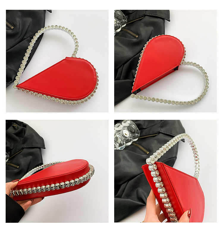 Clutch Bag Niche Design Socialite Diamond Love Designer Bag Banquet Handbag French Banquet Bag For Women 240920