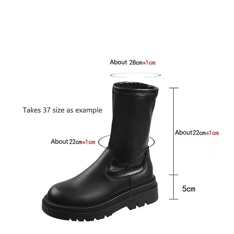 Elastic modern womens knee high boots fashionable round toe shoes autumn thick high heels womens long boots 240930