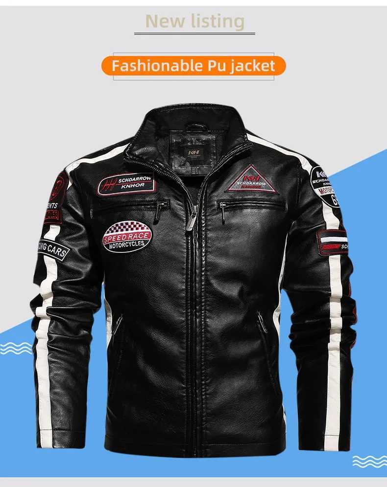 European American New Fashion Womens Plus Size Casual Trendy Stand Collar Long Sleeve Contrast Color PU Jackets Male Coats Tops W251023