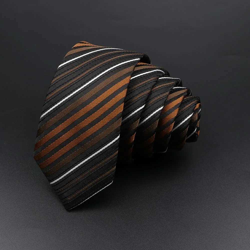 Mens classic tight striped collar red navy blue tie jacquard woven solid flat dot tie daily wear tie wedding party gift Y240925