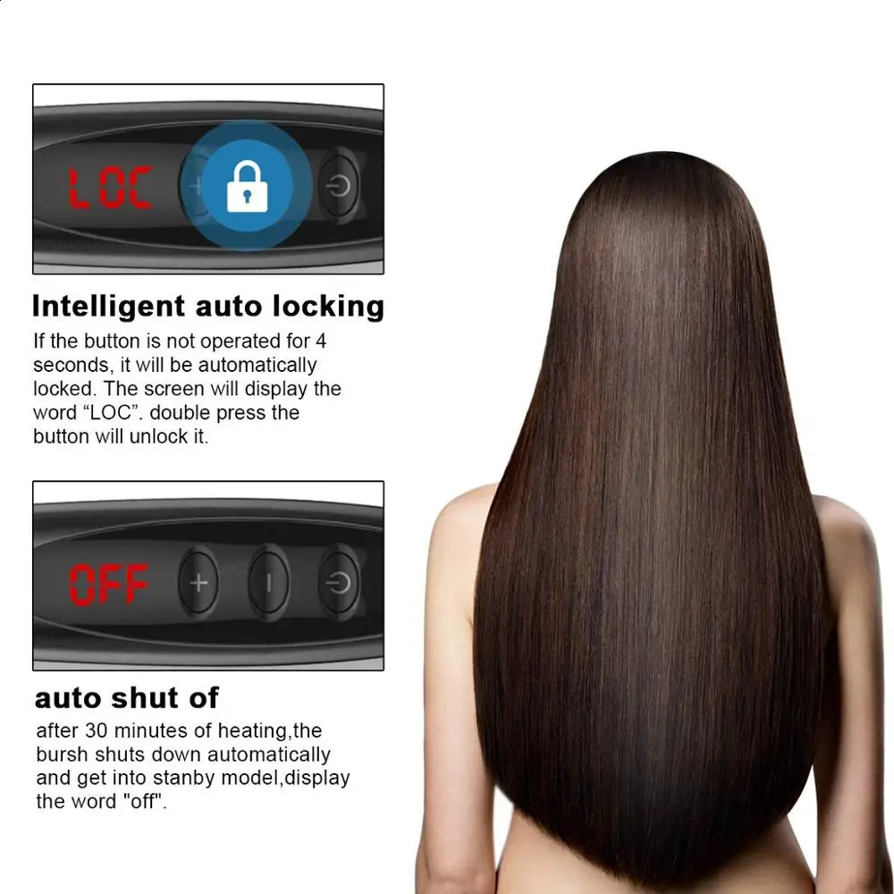 Quick Beard Straightener Hair Straightener Irons Comb Salon Fast Heat Hair Styling Tools Ceramic Hair Straightening Brush 240925