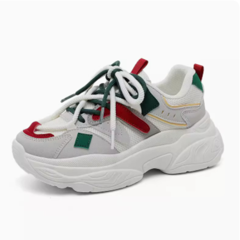 Ddmybear Women's 2024 New Breathable Mesh Sports Versatile White Student Casual Height Increasing Thick Soled Dad Shoes Chinese Brand Shoes F926-