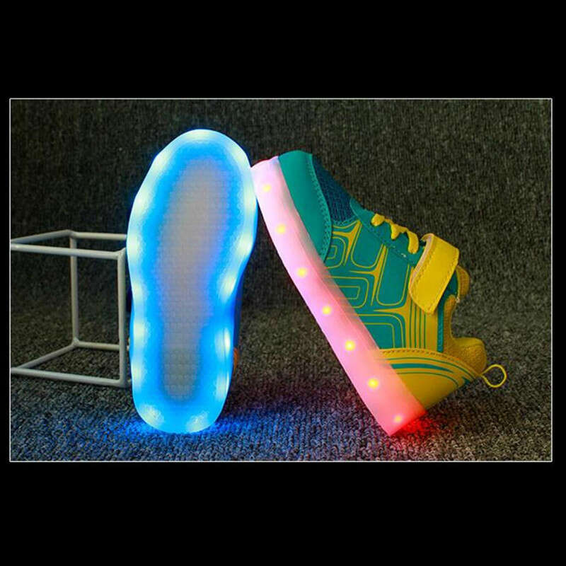 JawayKids Spring Summer Children LED USB charging glowing sneakers Breathable Kids Casual Shoes for boys and girls