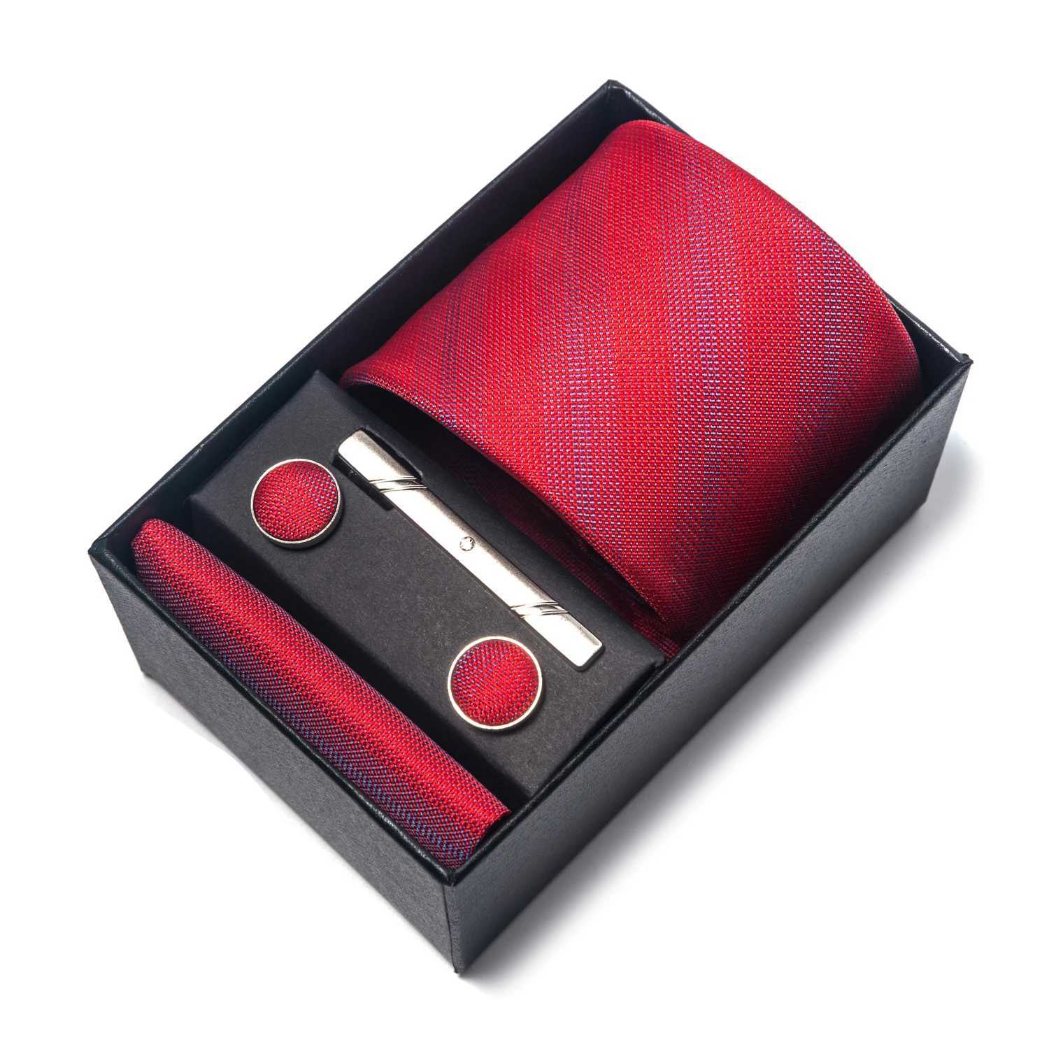 Holiday Gift Box Brand Tie Handle Cufflinks Set Mens Necklace Set Accessories Wedding Gravatas Y240925