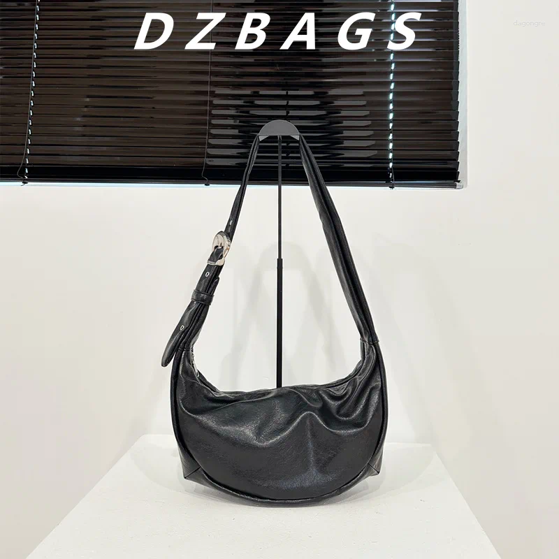 2025 NEW Shoulder Bags Soft PU Leather Tote Handbag Fashion Designer Half Moon Women Bag Black Crossbody For Dumpg Hobo hurenlakeshoes