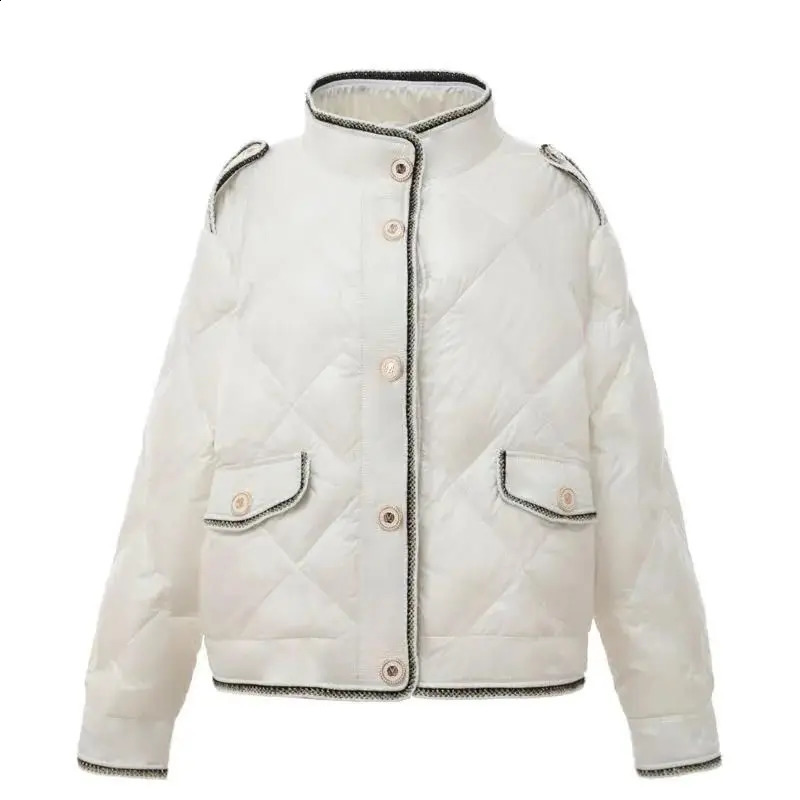 Short Parkas Winter Women Clothing Quilted Jacket Cotton-padded Jacket Warm Single-breasted Windproof Outerwear Chic Tops 240914
