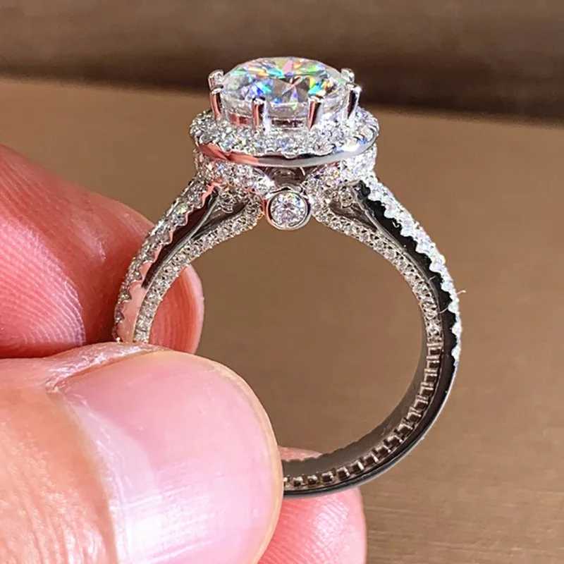 14K Gold 3ct Lab Diamond Ring 925 sterling silver Bijou Engagement Wedding band Rings for Women Bridal Birtay Party JewelryXJ250104