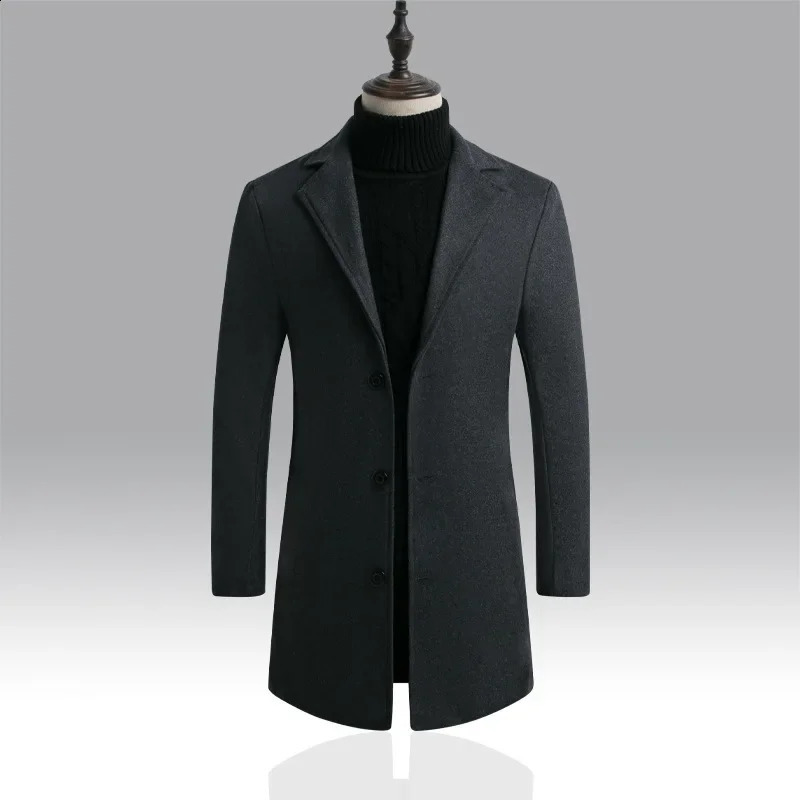 SpringSummer Casual Mens Long Wool Windproof Cover Loose Size Fashion Personality Simple Solid Color Large Coat 240921