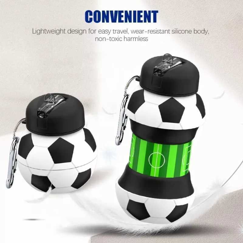 550ml foldable Sprorts bottle football portable folding ball silicone water cup for outdoor childrens gifts Z260202