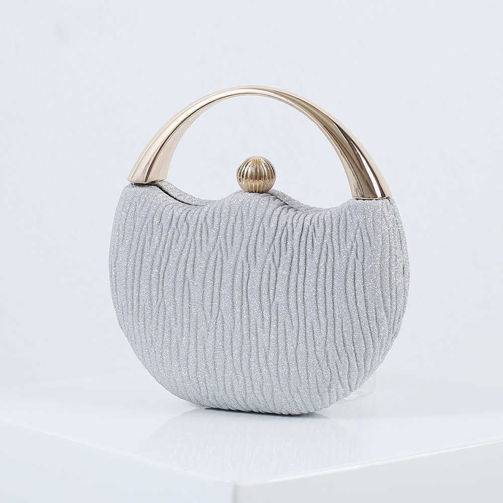 Clutch Bag New Bright Pink Portable Banquet Bag Fashion Arc Dinner Bag Wedding Gift Designer Bag Party Nail Bead Bag Evening Bag 240920