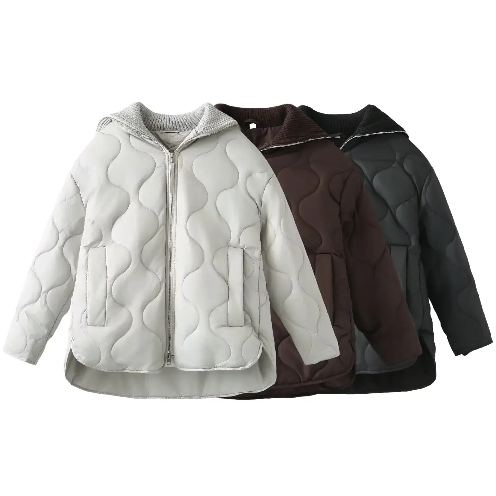 Womens Jackets Coat Winter Warm Outwear Solid Long Sleeve With Zipper Jaqueta Feminina Casual Loose Parkas Warm Jackets 240914