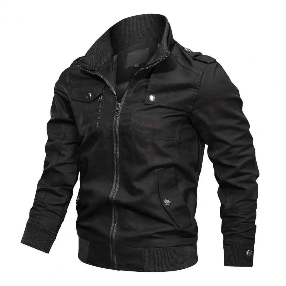 2023 Men Cotton Cargo Jacket Bomber Jackets Autumn Pilot Coat Flight Coats Male Windbreaker 240924